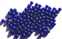 100 6mm Matte Cobalt Round Glass Beads